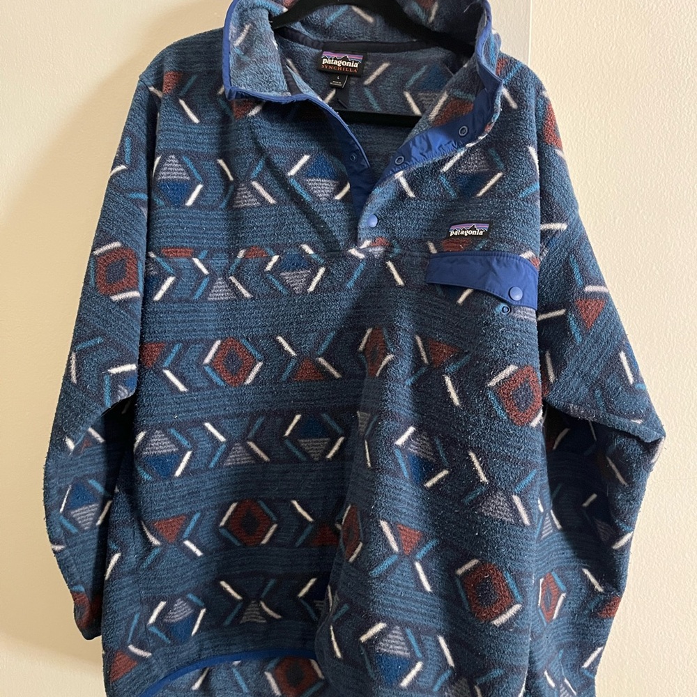 Vintage Y2K Patagonia Aztec Synchilla Snap-T Pullover Fleece Jacket Mens Large